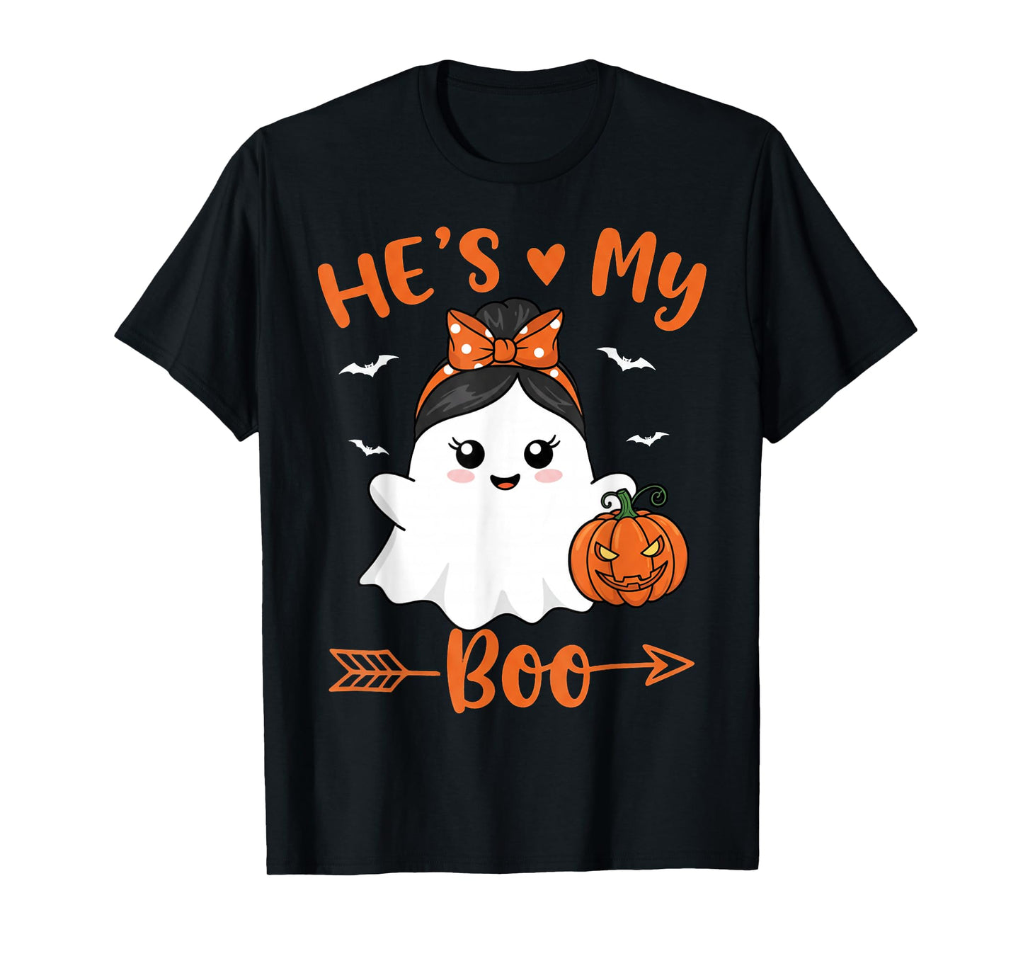 He's My Boo Matching Halloween Pajama Couples Funny T-Shirt