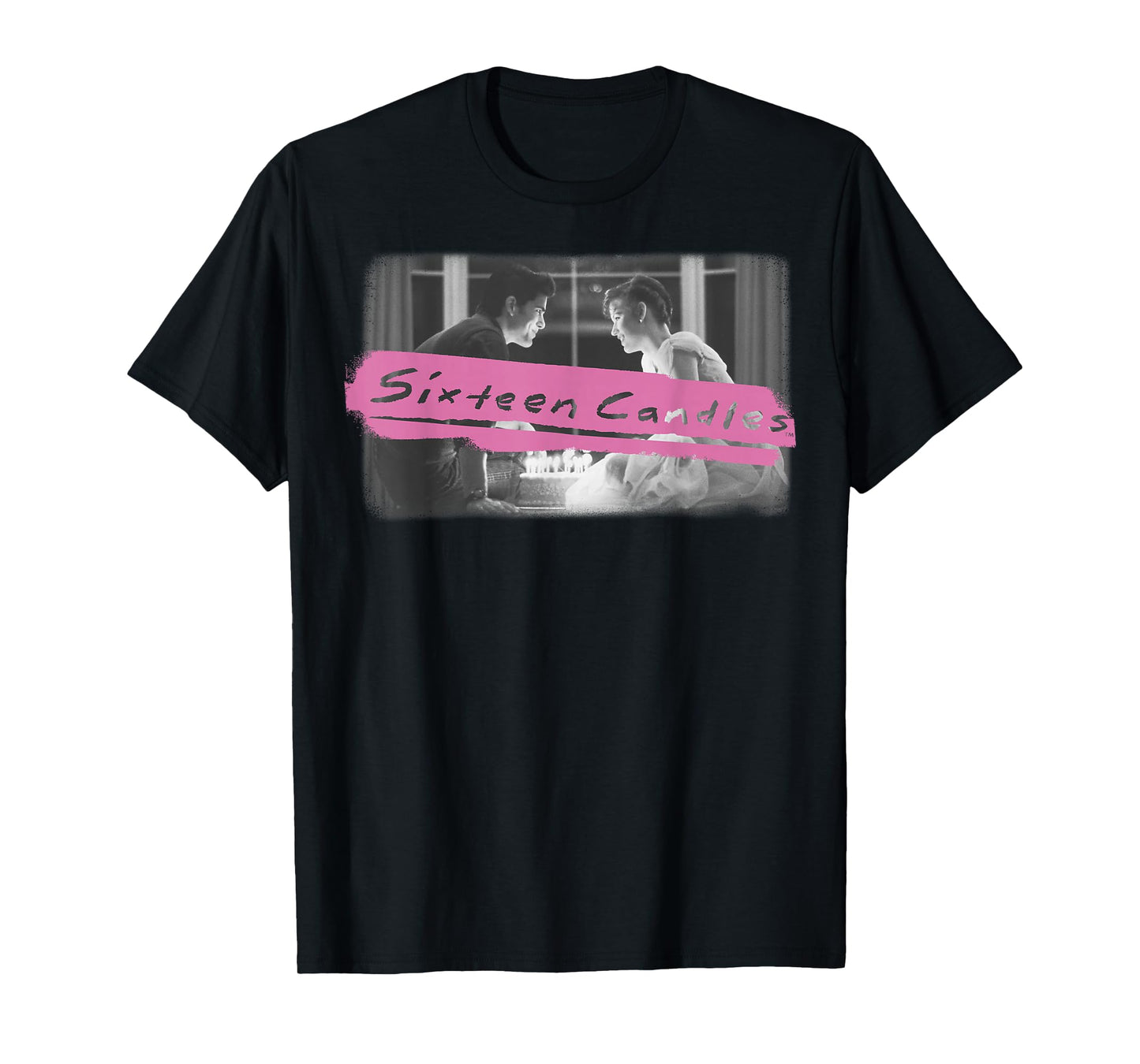 Sixteen Candles Birthday Cake Pink Logo T-Shirt