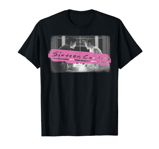 Sixteen Candles Birthday Cake Pink Logo T-Shirt