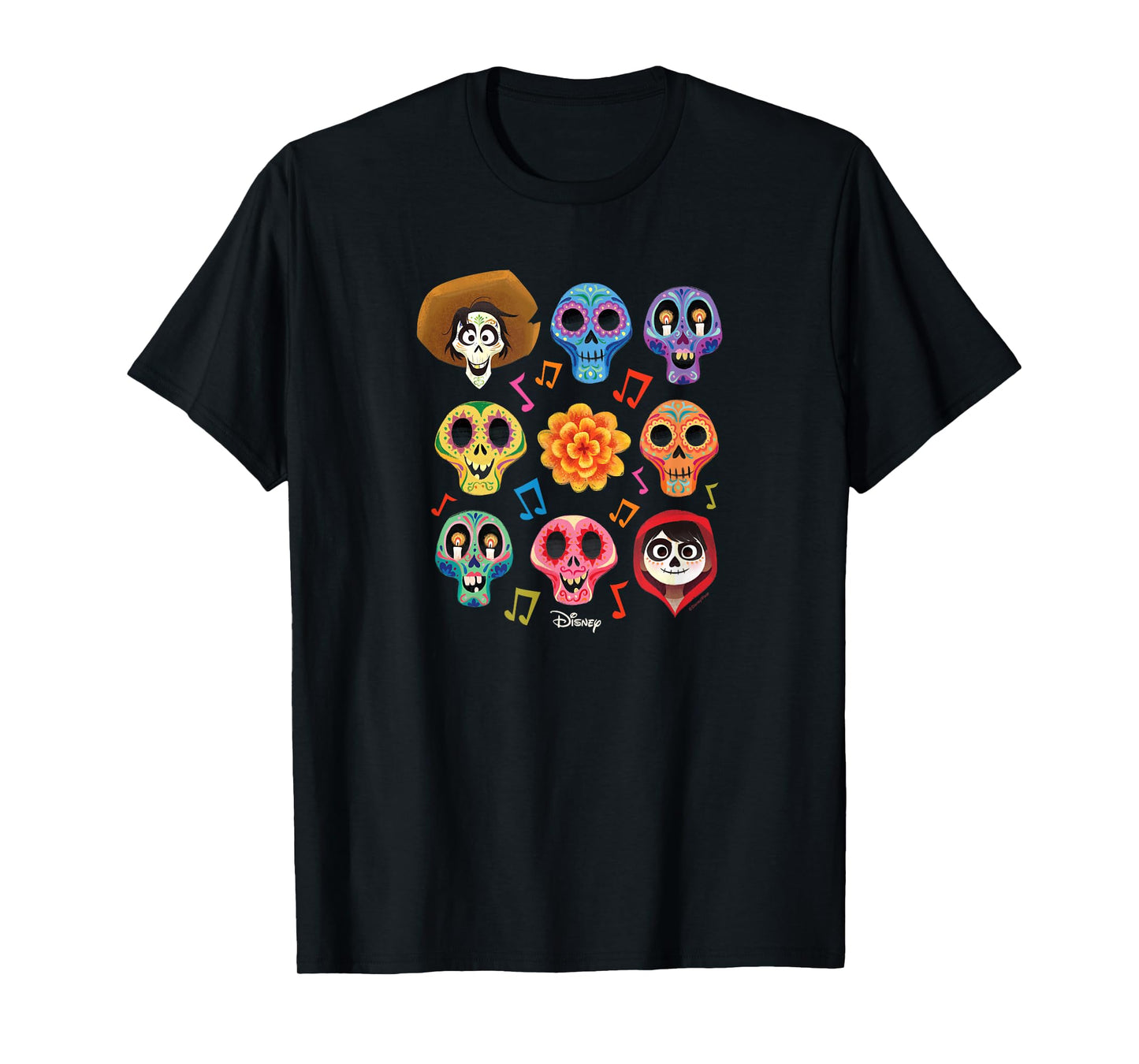 Coco - Character Grid Sugar Skulls T-Shirt