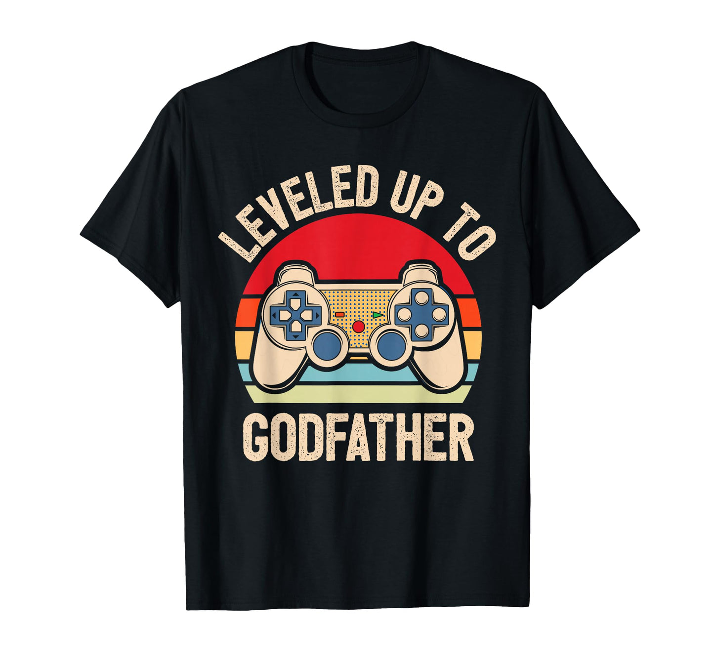 Leveled Up To Godfather Video Gamer Retro T-Shirt