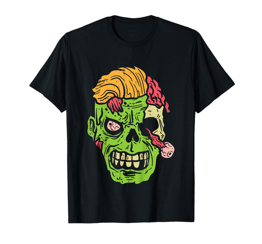 Kids Zombie Face Scary Spooky Creepy Halloween Boys Youth Teen T-Shirt