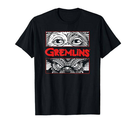 Gremlins Gizmo vs Stripe Eyes Illustration Retro 80's Movie T-Shirt