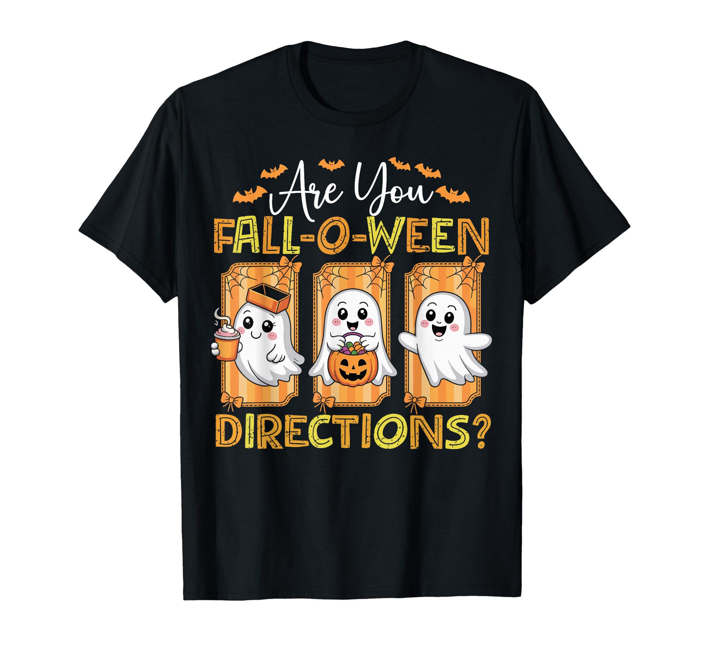 are You Fall O Ween Directions Funny Teacher Halloween Ghost T-Shirt