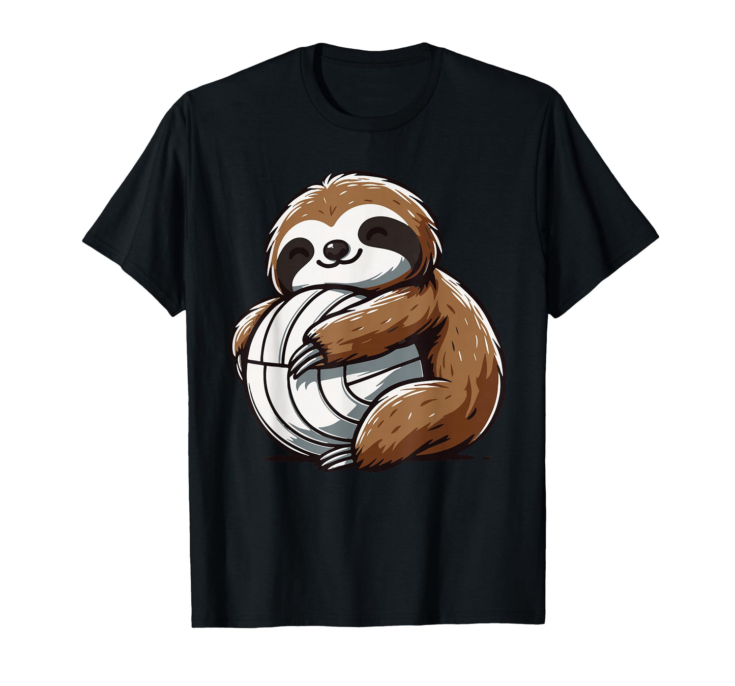 Sloth Volleyball Funny Lazy Sloth With Volleyball Ball T-Shirt