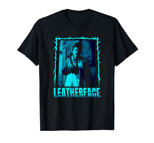 The Texas Chainsaw Massacre Retro Blue Leatherface Horror T-Shirt