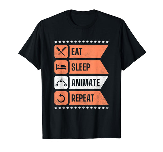 Eat Sleep Animate Repeat T-Shirt