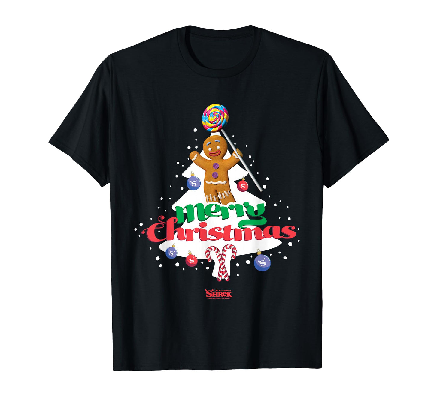 Shrek Gingy Merry Christmas Candy Tree T-Shirt