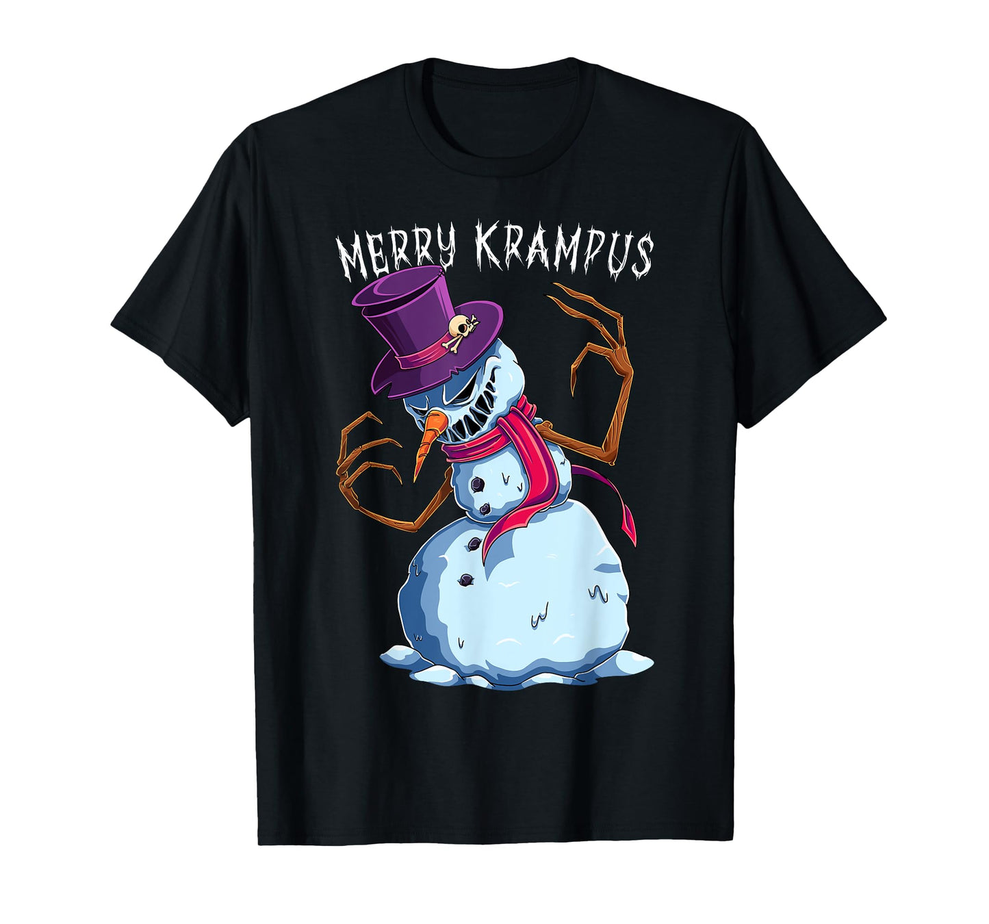 Merry Krampus Snowman Scary Christmas Evil Monster Xmas T-Shirt