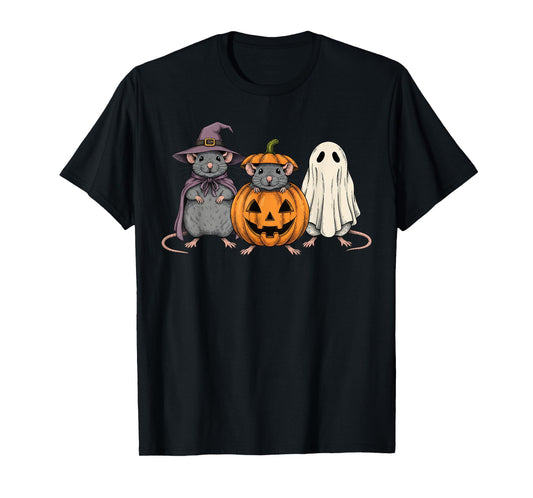 Spooky Ghost Rat Lover Pumpkin Halloween T-Shirt