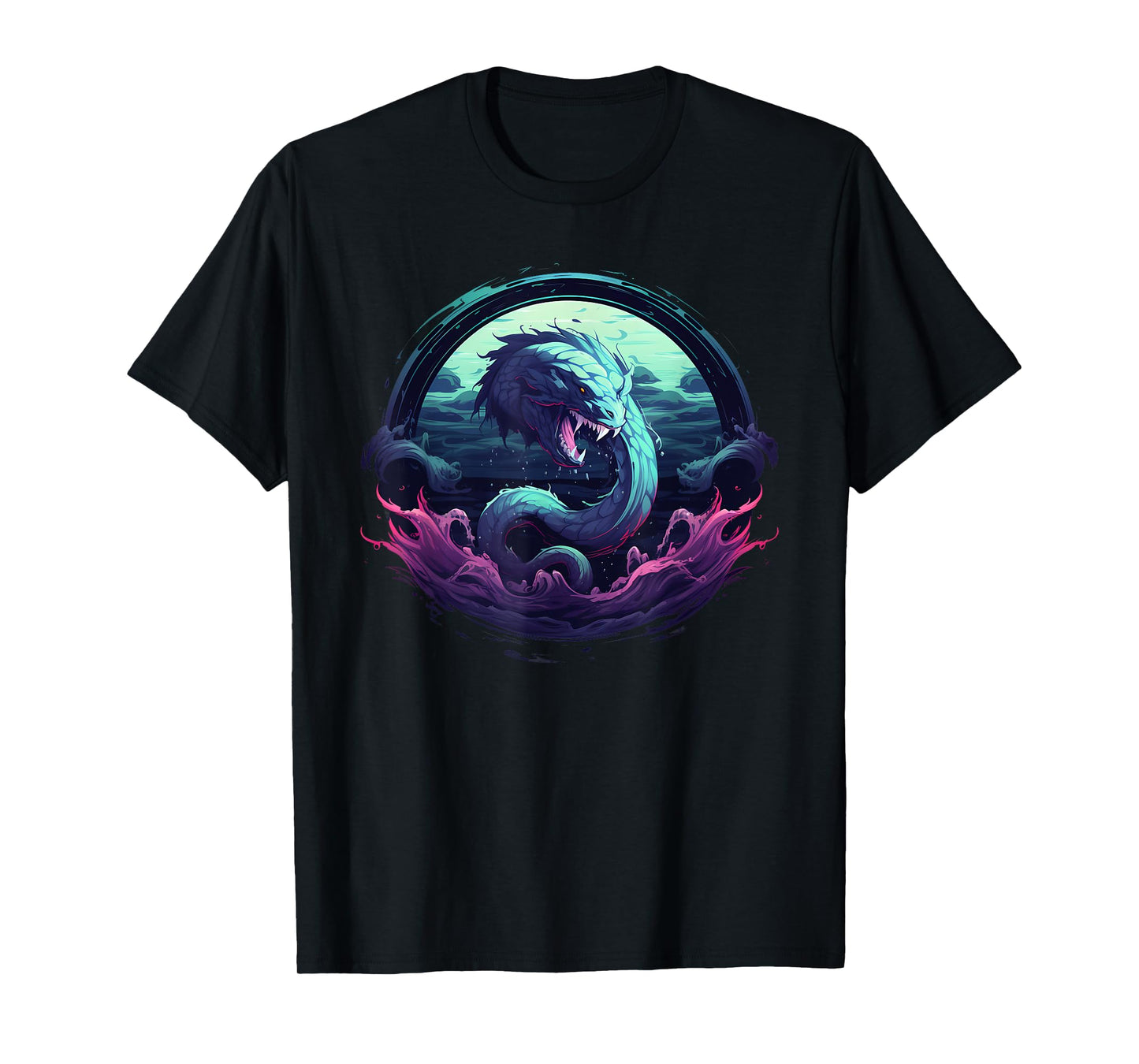 Sea Monster Leviathan Ocean Creature Vintage Art Graphic T-Shirt