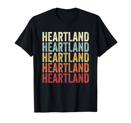 Heartland Texas Heartland TX Retro Vintage Text T-Shirt