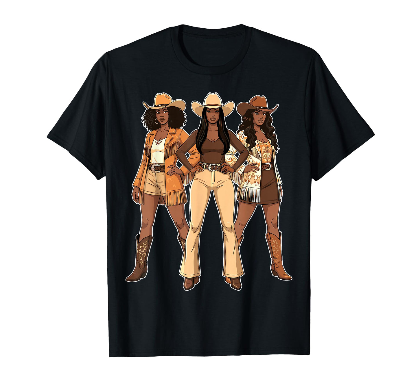 Black African American Cowgirl T-Shirt
