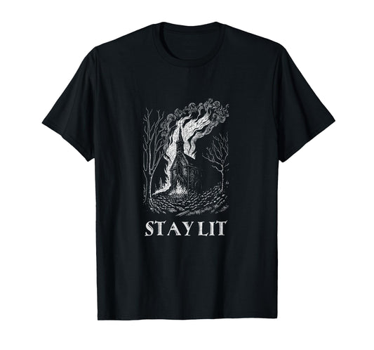 Occult Atheist Burn Church Stay Lit Satan Devil Grunge T-Shirt