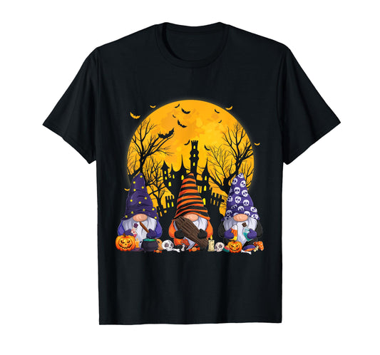 Gnome Witch Halloween Pumpkin Autumn Fall Holiday 2024 T-Shirt