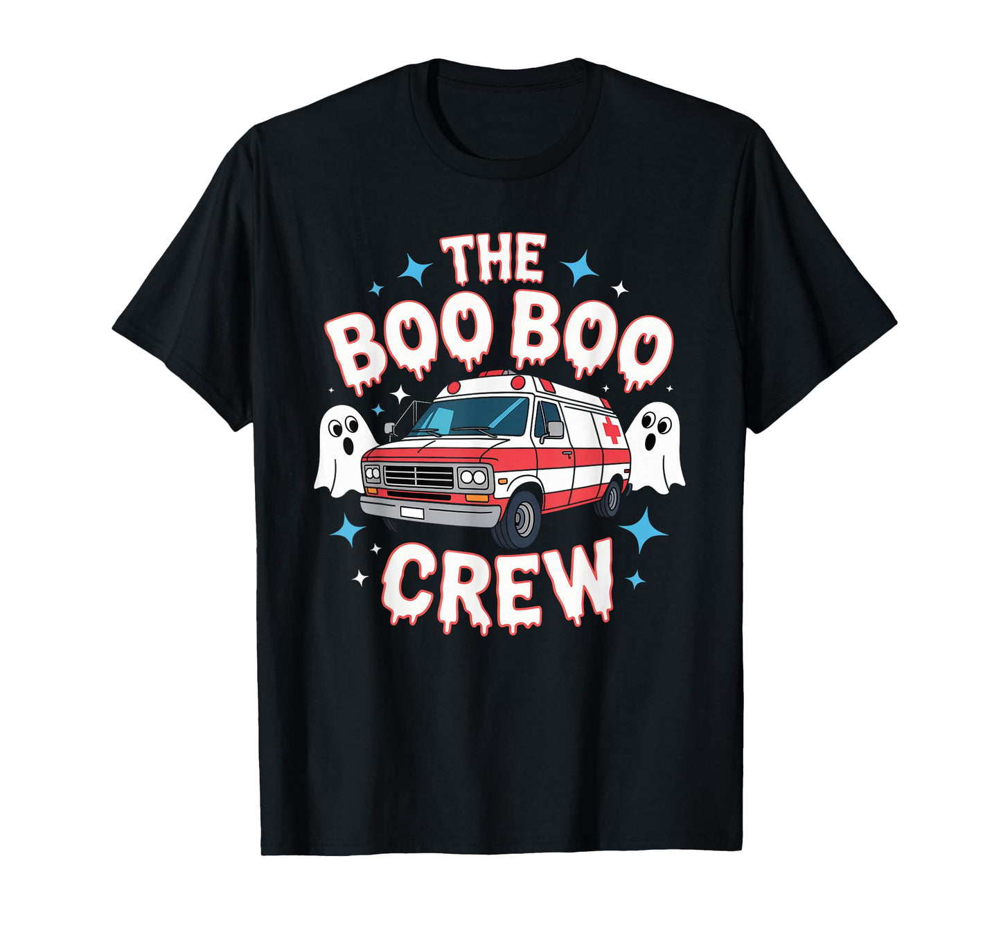 EMT Paramedic EMS Boo Boo Crew Ambulance Ghost Halloween T-Shirt