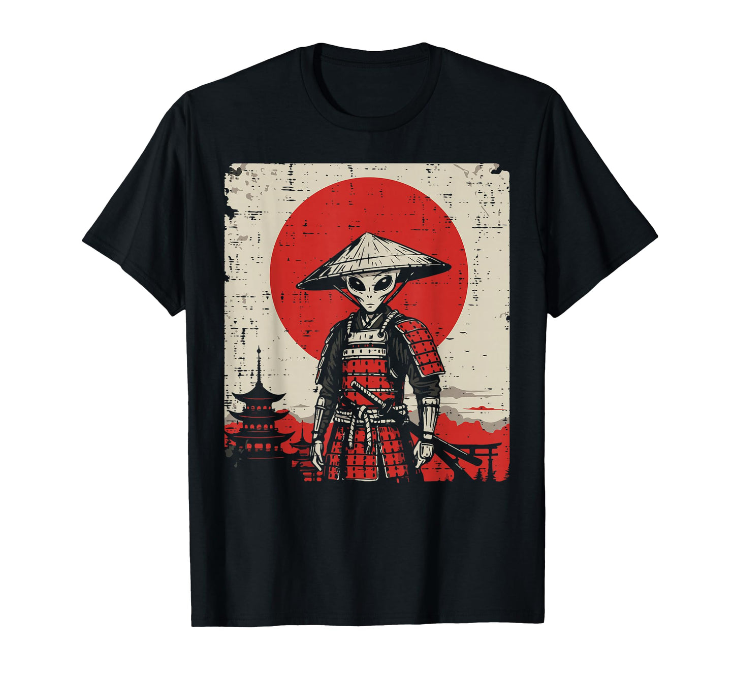 Japanese Alien Warrior Samurai Katana Ufo Art Women Men Kids T-Shirt