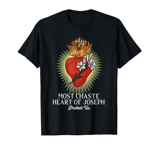 The Most Chaste Heart of Saint Joseph Traditional Catholic T-Shirt