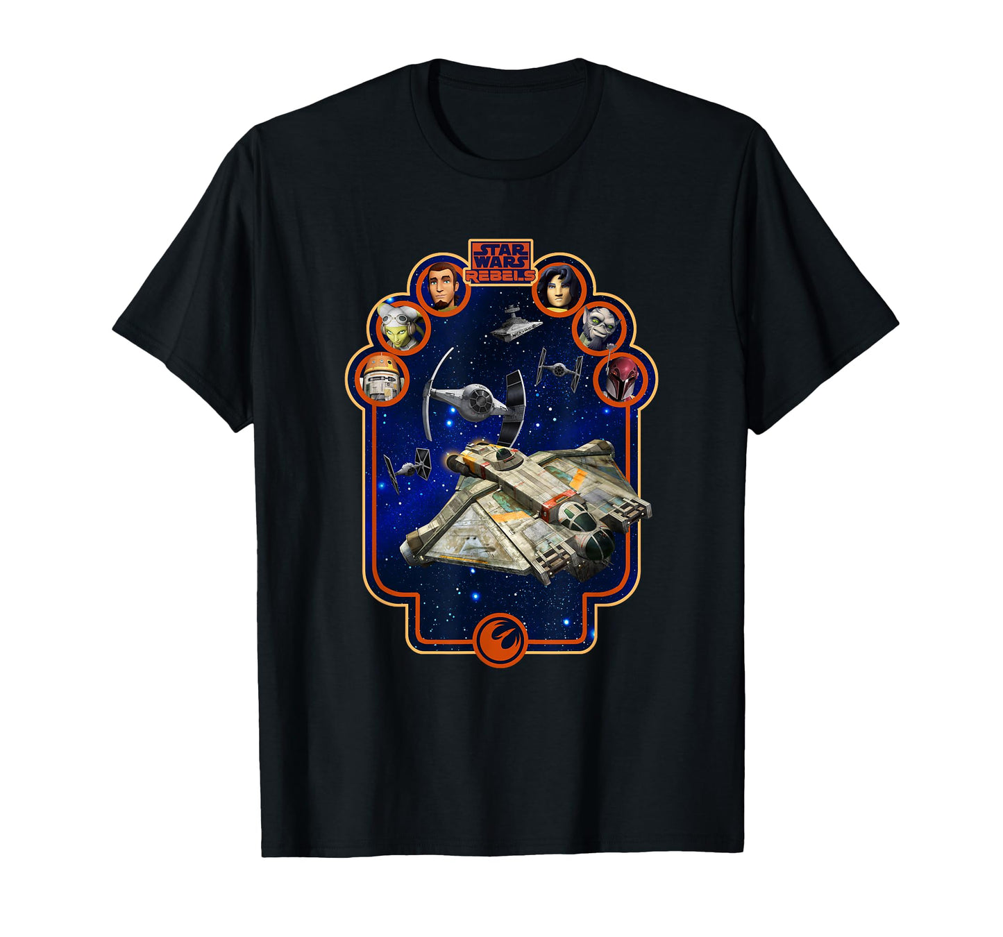 Star Wars Rebels TIE Fighters Chasing Ghost Ship Poster T-Shirt