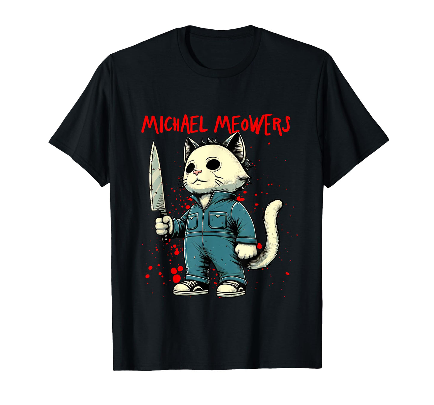 Funny Cat Horror Movies Cute Halloween for Cat Kitty Lovers T-Shirt