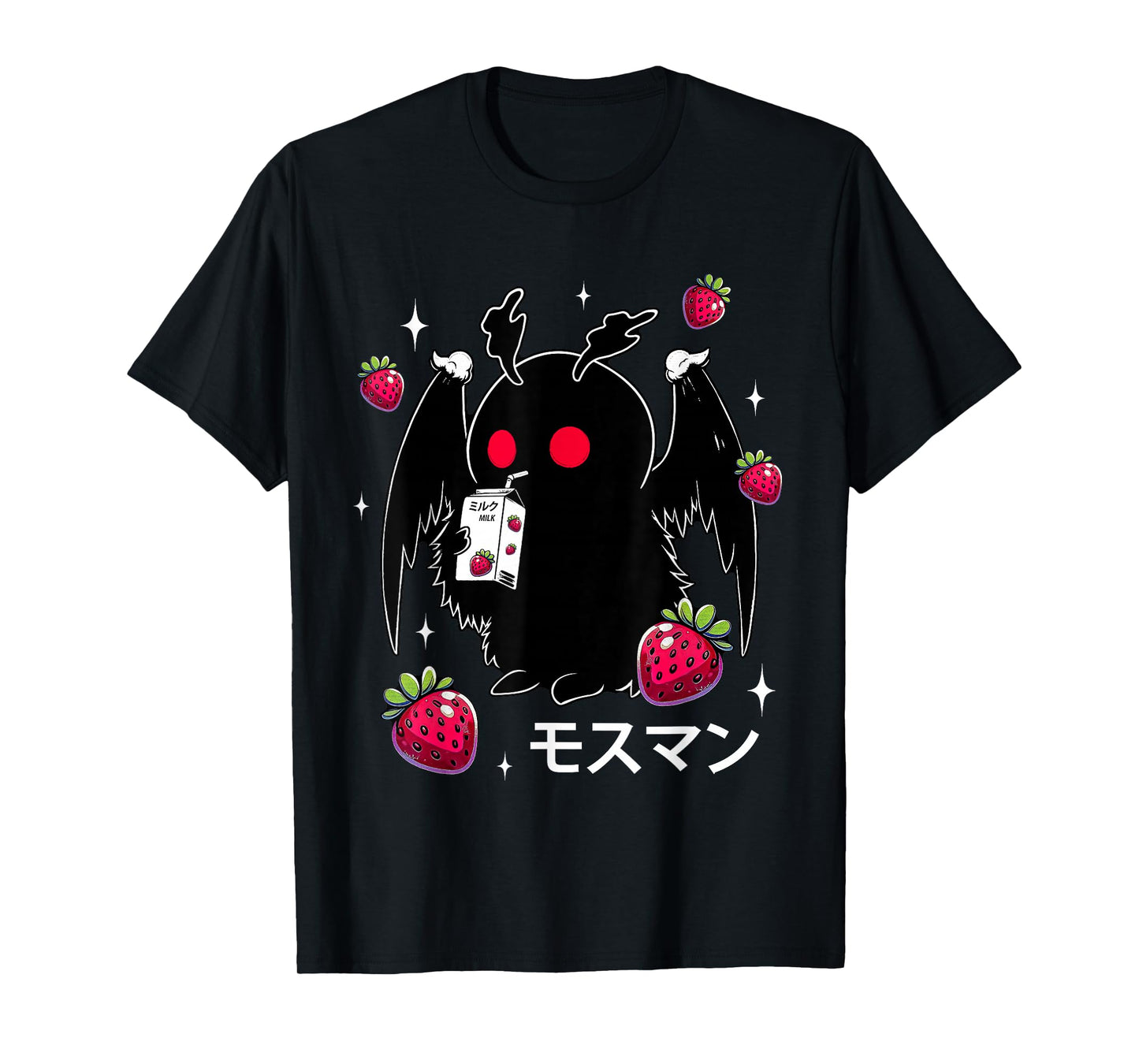 Mothman Kawaii Strawberry Milk Shake Cryptid T-Shirt