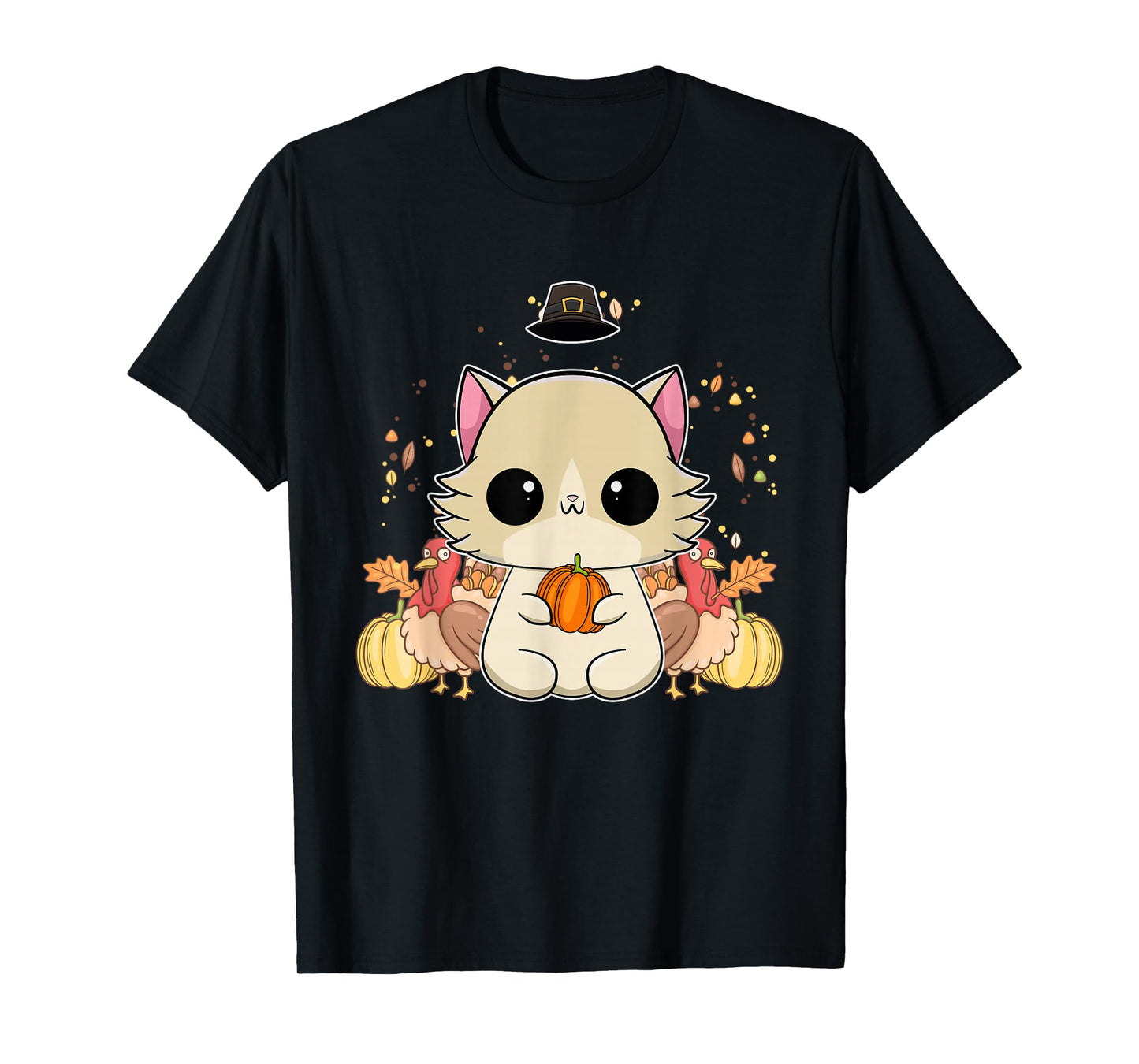 Ragdoll Cat Anime Kitten Thanksgiving Turkey T-Shirt