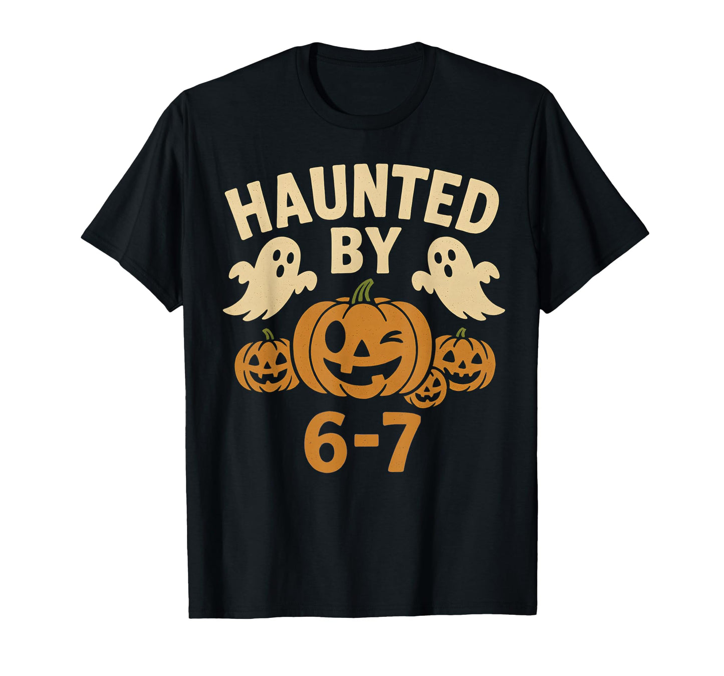 Haunted by 6-7 Retro Halloween 67 Ghost Pumpkin Funny Kids T-Shirt