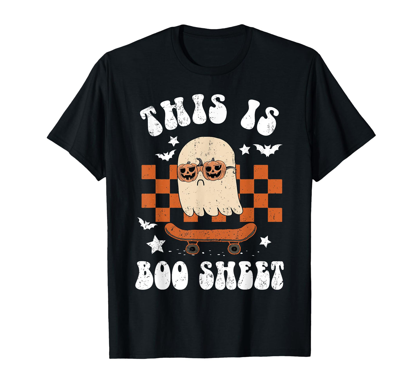 Cute Ghost Skateboarding This is Boo Sheet Halloween Costume T-Shirt