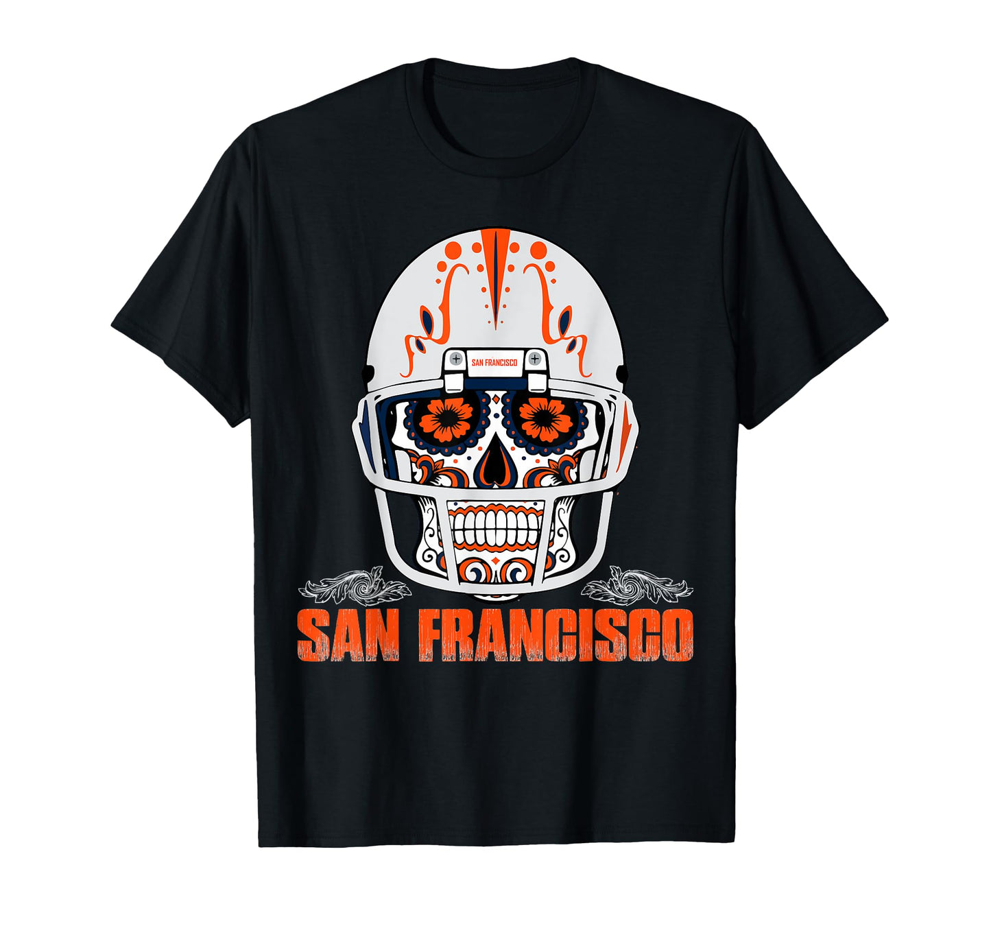 San Francisco Football Helmet Sugar Skull Day Of The Dead T-Shirt