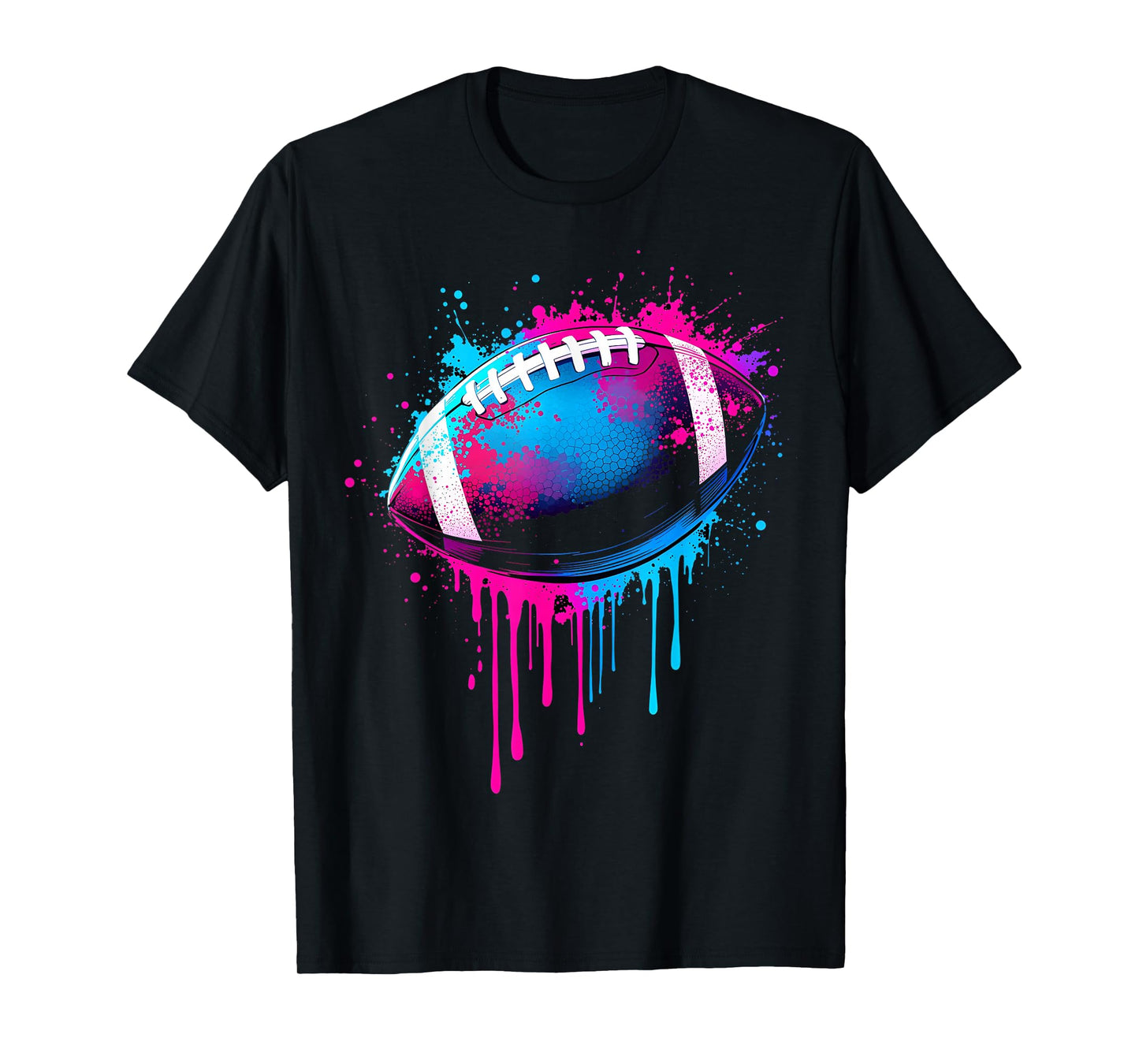 Football Drip For Boys Tie Dye Colorful Football Game Day T-Shirt