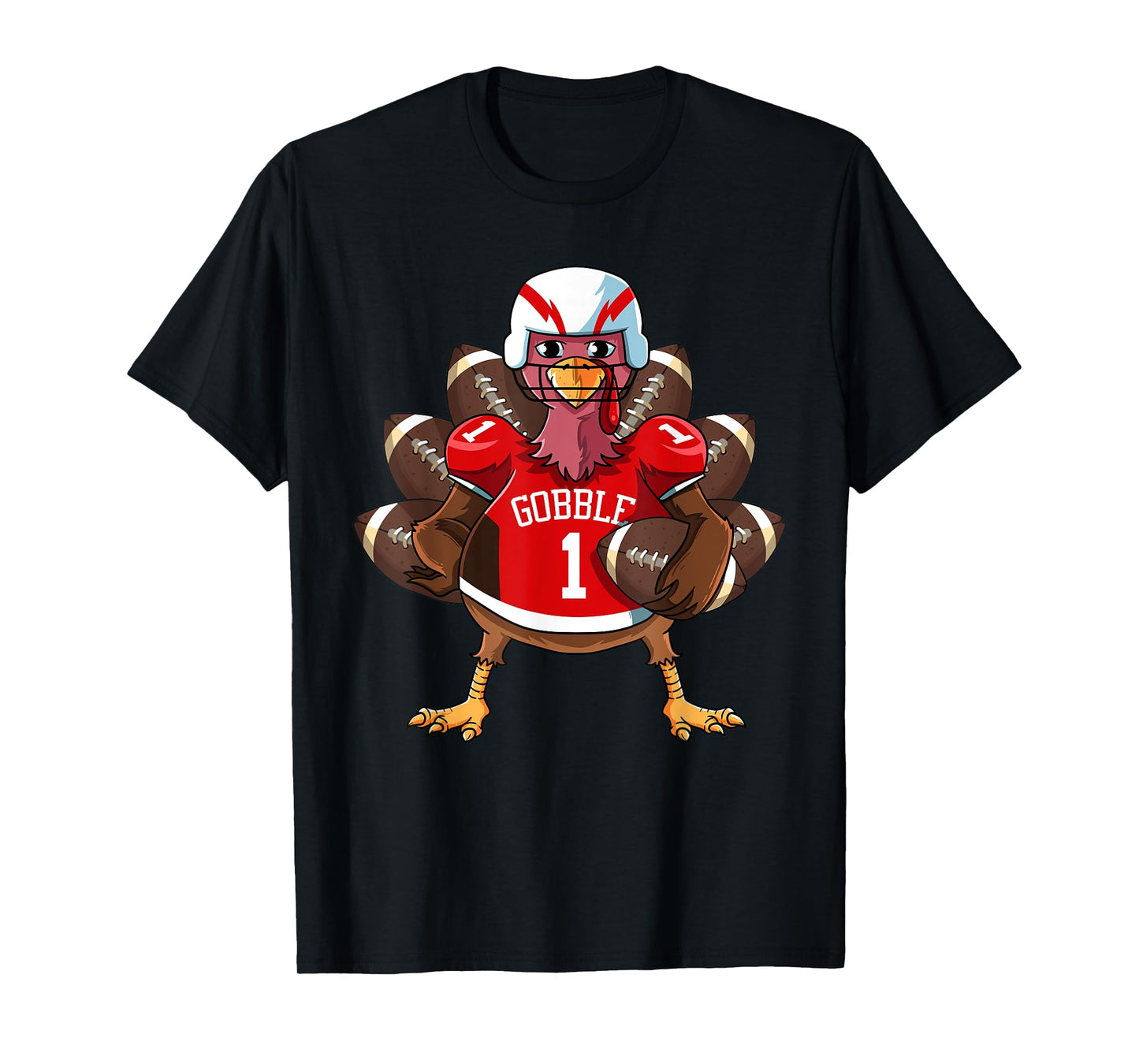 Funny Thanksgiving Football Game Turkey Player Sporty Gobble T-Shirt
