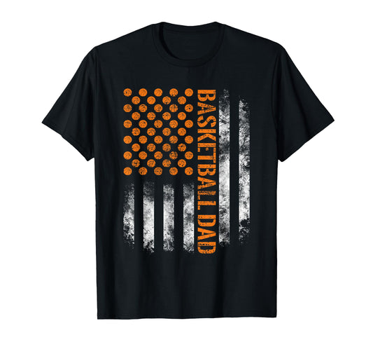 Proud Basketball Dad T-Shirt I USA Flag Daddy Team Jersey T-Shirt for Men