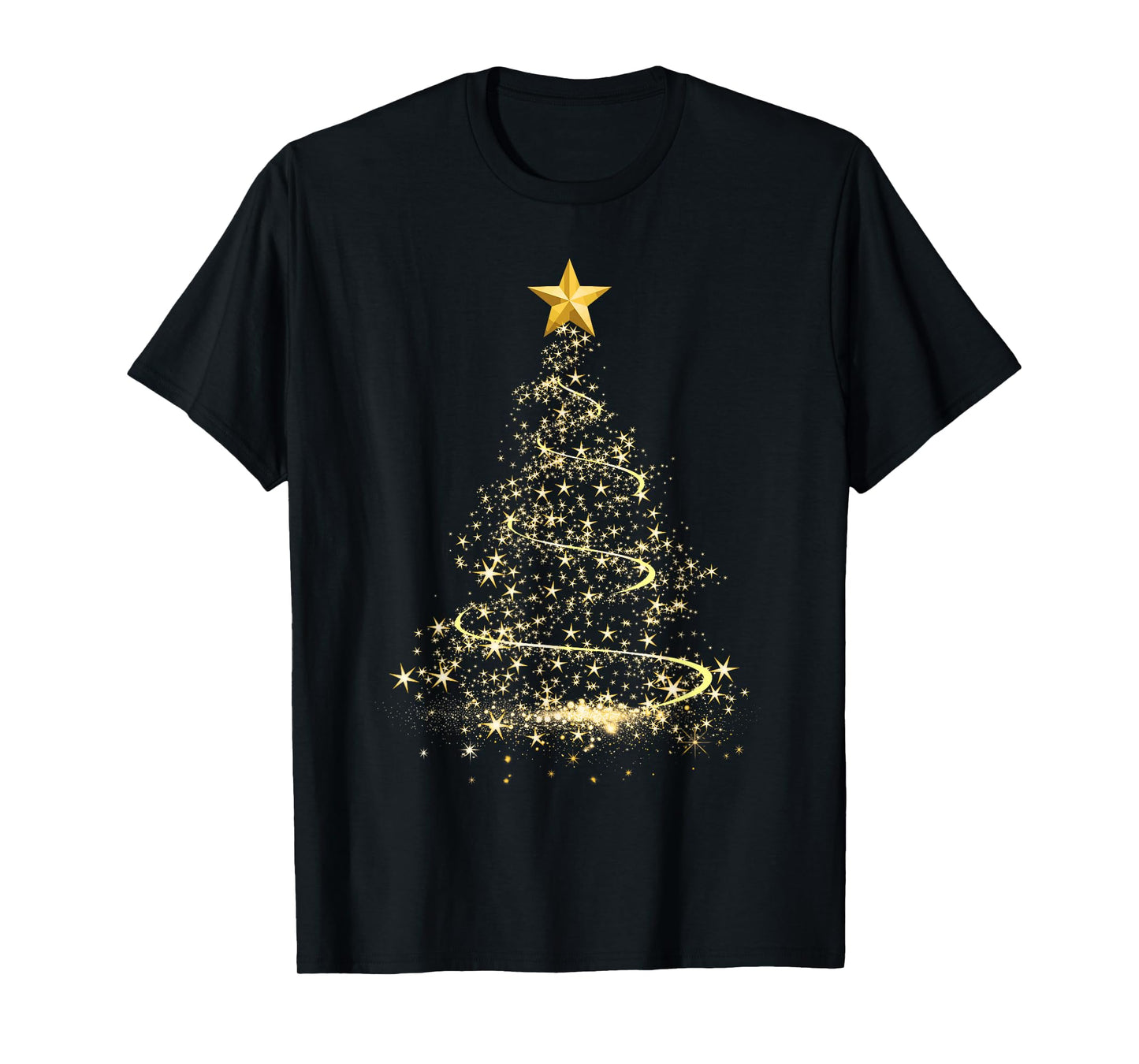 Funny Christmas Tree in Gold Merry Christmas Pajamas Women T-Shirt