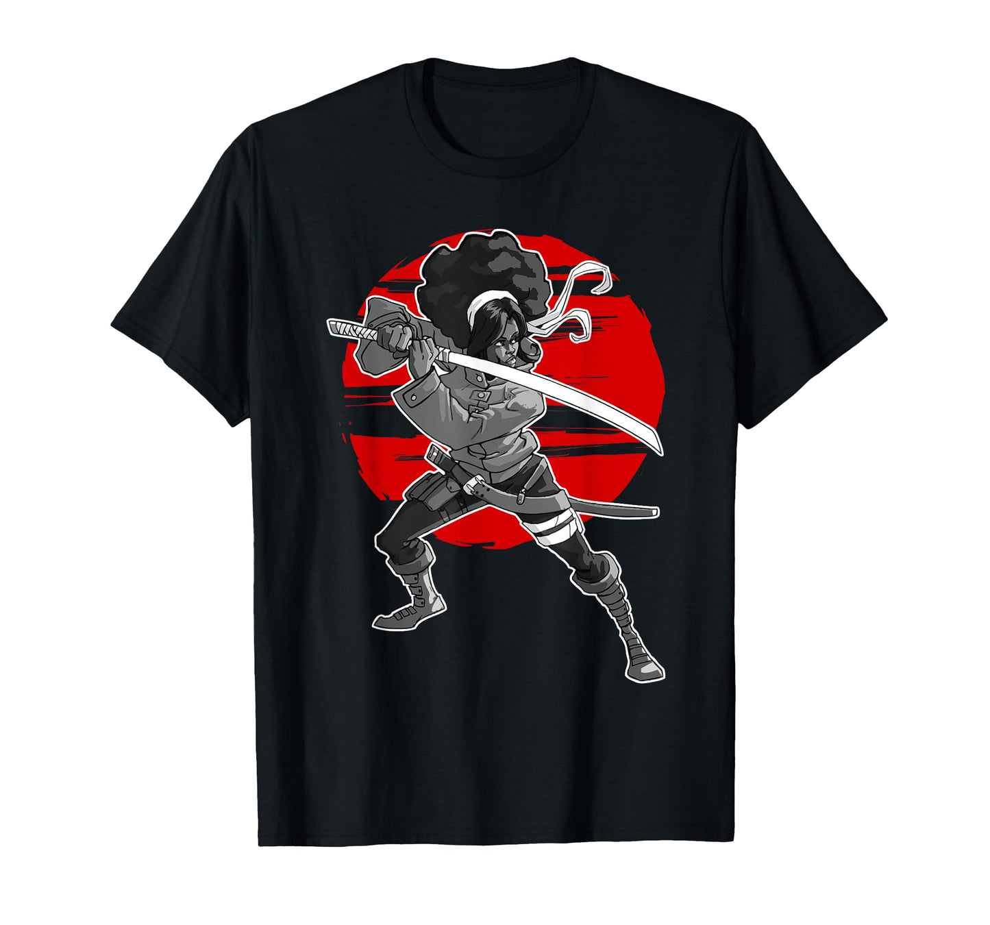 Afro Black Woman Samurai T-Shirt