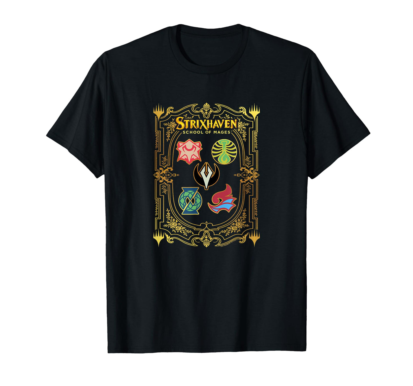 Magic: The Gathering Strixhaven Magic School Bordered Crests T-Shirt