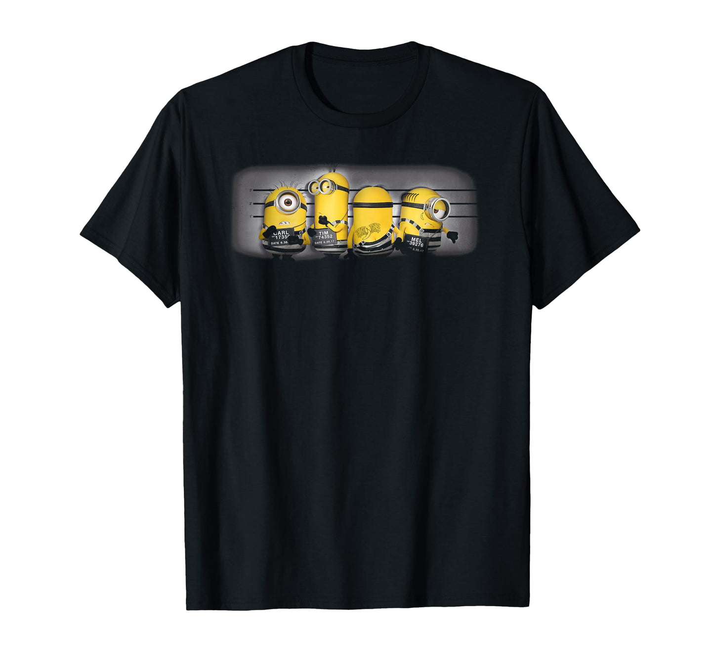Despicable Me Minions Group Mug Shot Graphic T-Shirt T-Shirt Small