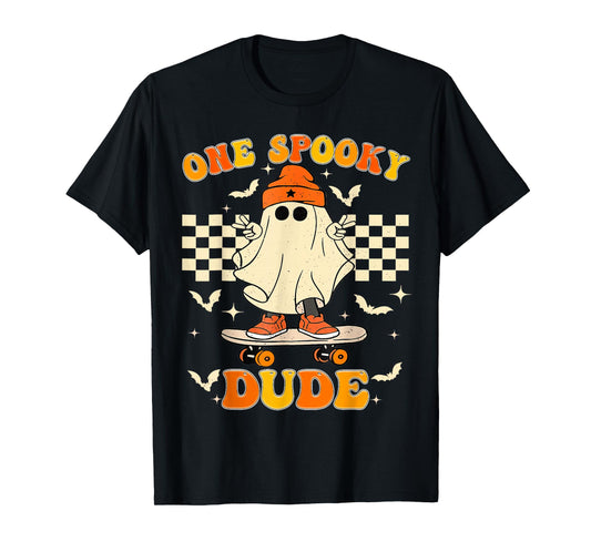Groovy Boo One Spooky Dude First Halloween Birthday Boy T-Shirt