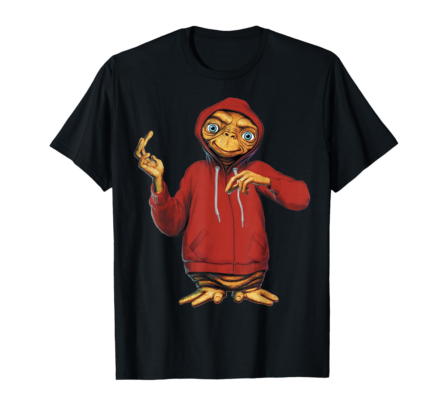 E.T. Hiding in A Hoodie Portrait Graphic T-Shirt T-Shirt