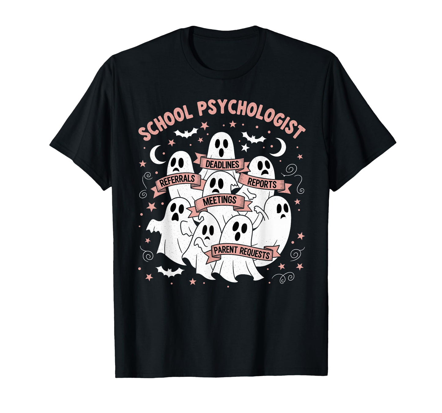 School Psychologist Halloween Ghosts Psych Funny Halloween T-Shirt
