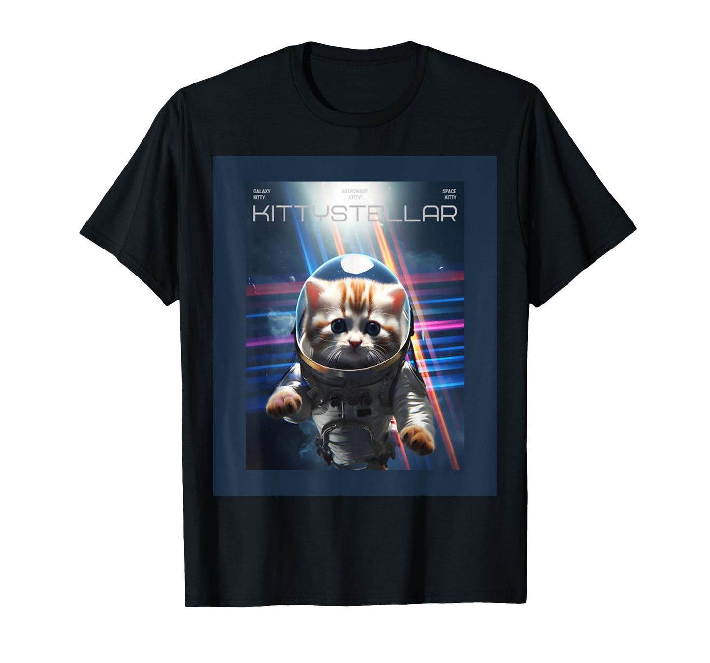 Astronaut Cat with Interstellar Space Aesthetic Movie Poster T-Shirt