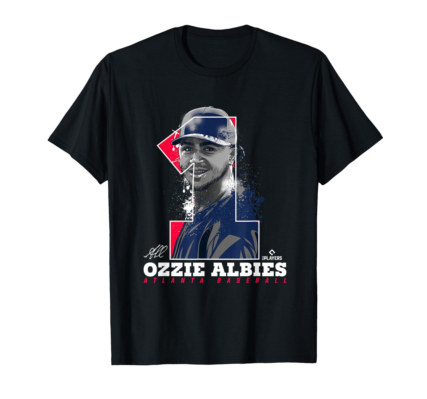 Ozzie Albies Silhouette Bolly Atlanta MLBPA T-Shirt