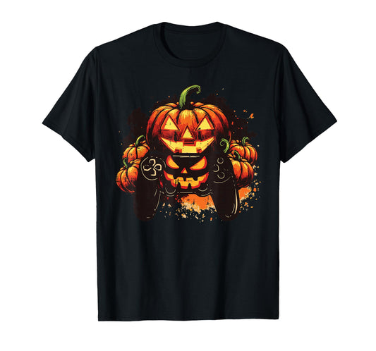 Halloween Gamer Controller Pumpkin Costume Men Boys Kids T-Shirt