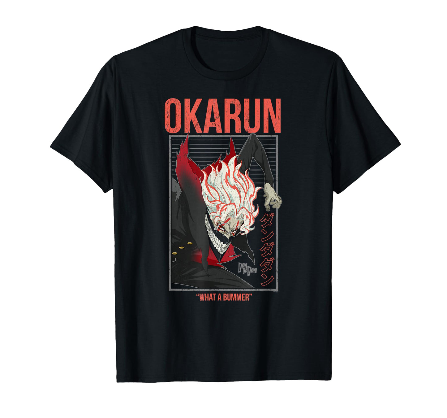 Dan Da Dan What a Bummer Okarun with Kanji Anime T-Shirt