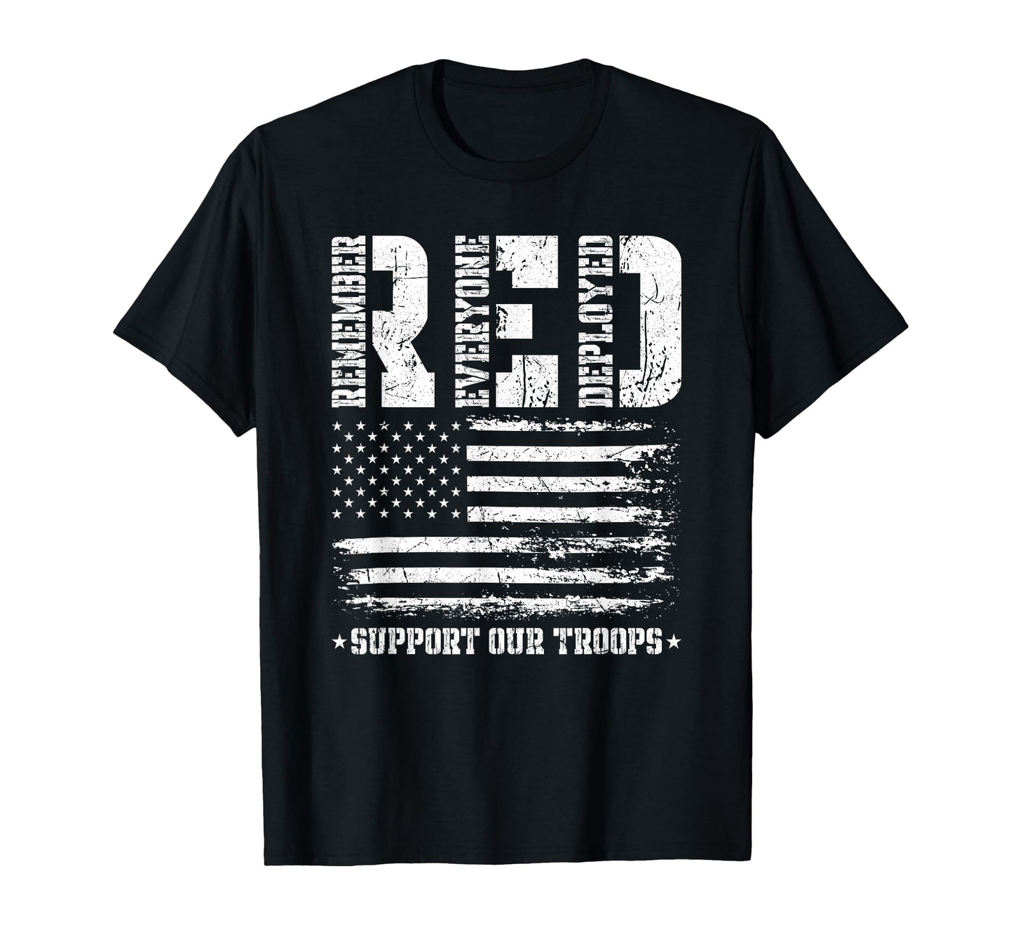RED Support Our Troops Remember Everyone Deployed RED T-Shirt