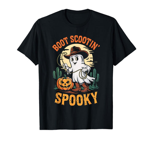 Boot Scootin Spooky Shirt Western Men Women Kids Halloween T-Shirt