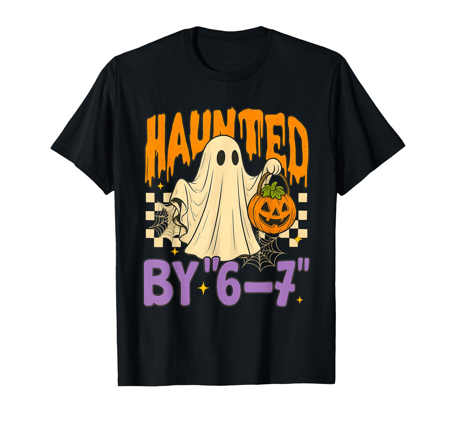 Retro Haunted by 67 Meme Ghost Pumpkin Halloween Costume T-Shirt