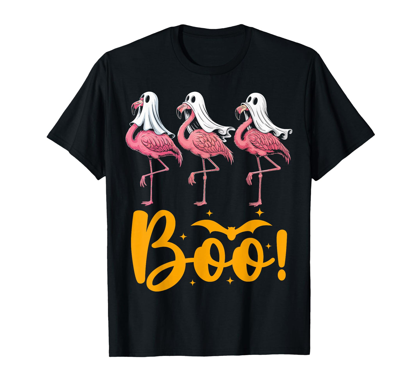 Boo Flamingo Lover Spooky Ghost Trick or Treat Halloween T-Shirt