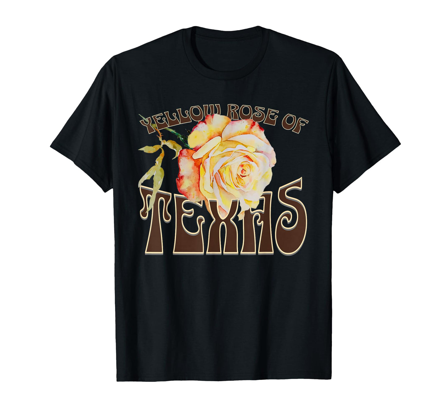 Yellow Rose of Texas Watercolor Rose T-Shirt