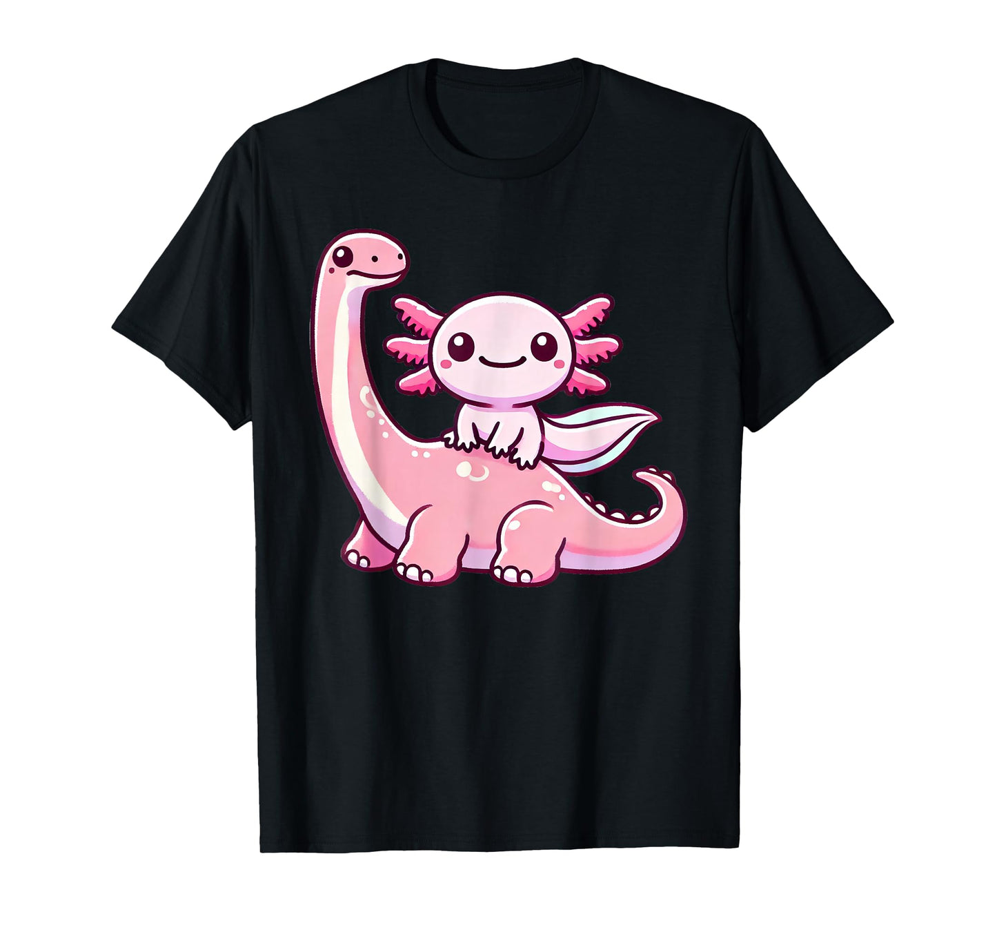 Anime Kawaii Axolotl Dinosaur Brachiosaurus T-Shirt
