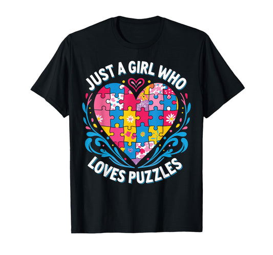 Just A Girl Who Loves Puzzles - Puzzle Piece Lover T-Shirt